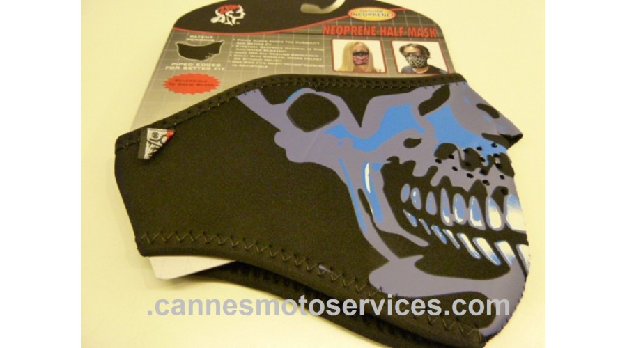 HALF MASK BLUE CHROME SKULL FACE