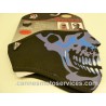 HALF MASK BLUE CHROME SKULL FACE