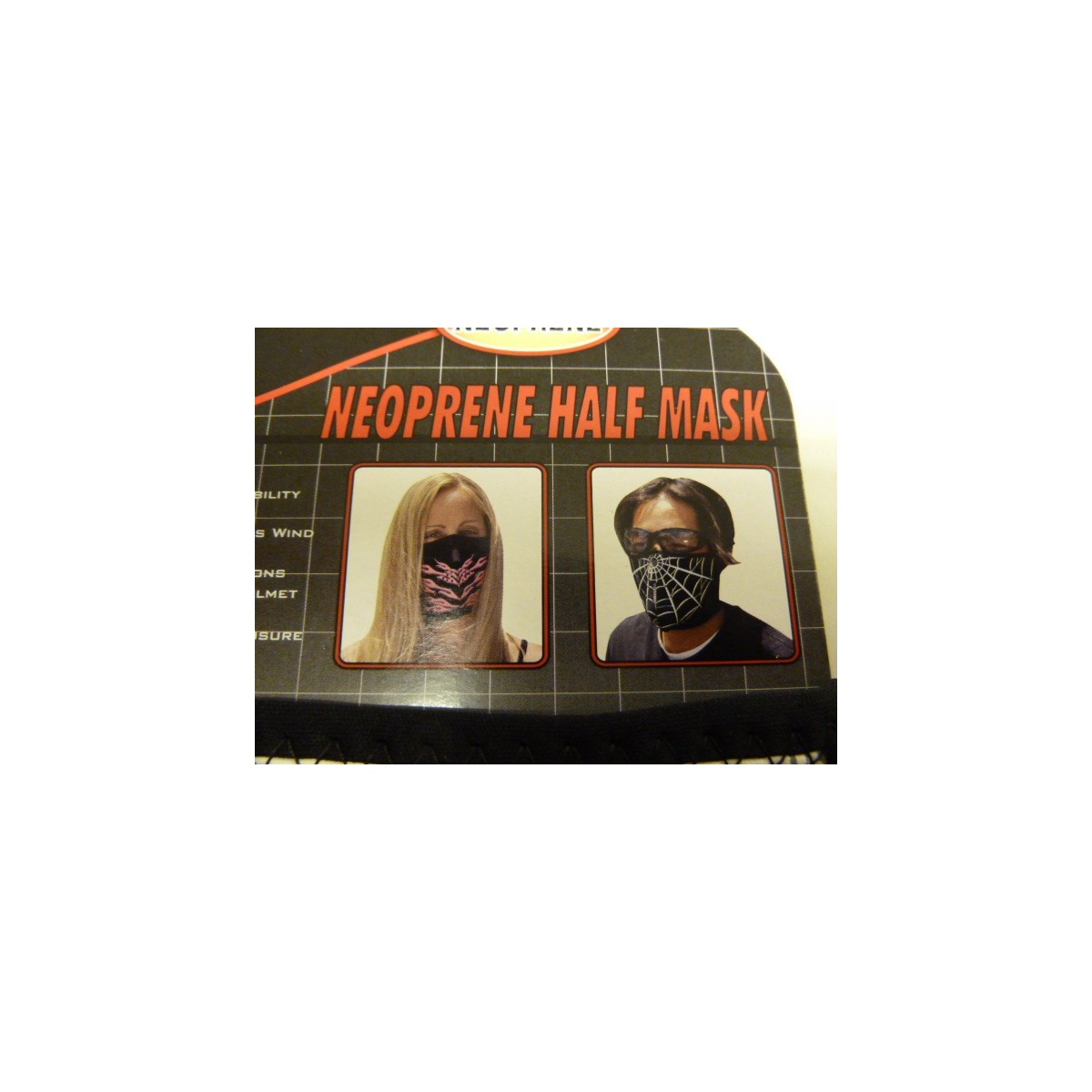 HALF MASK SKULL FACE BLACK              