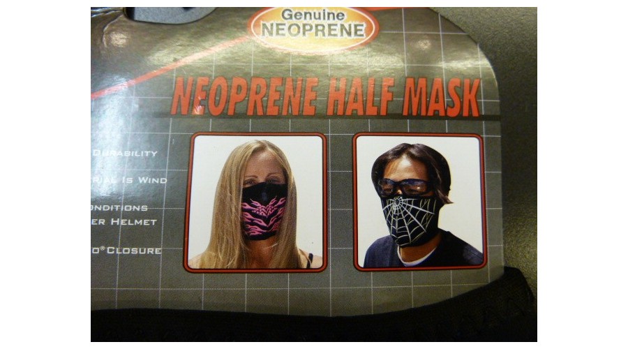 MASQUE HALF MASK PINK FLAMES FACE              